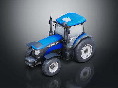 Blue Lovol Agricultural Tractor Featuring Large Tires And Black Blue Accents 3d model
