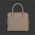 Everyday Stylish Pink Leather Handbag With Double Handles And Side Zipper