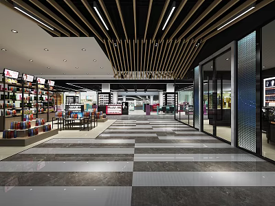 Modern shopping mall entrance 3d model