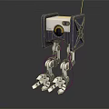 Detailed Robot Character With Mechanical Legs Claws And Camera Sensor Design 3d model