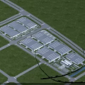 Modern Office Building Exterior With Large Glass Windows Green Lawns And Front Parking Area