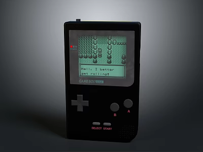 Retro Game Boy Entertainment Electronics with Classic Gaming Screen and Control Buttons 3d model