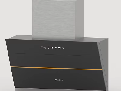 Modern Kitchen Range Hood BEKO Black And Silver With Orange Stripe Efficient Appliance 3d model