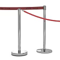 Public Facility Queue Management System With Metal Barriers Turnstile And Directional Signs