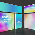 Colorful Gradient Lightbox Display With Science Technology Logo And 2023 Illumination