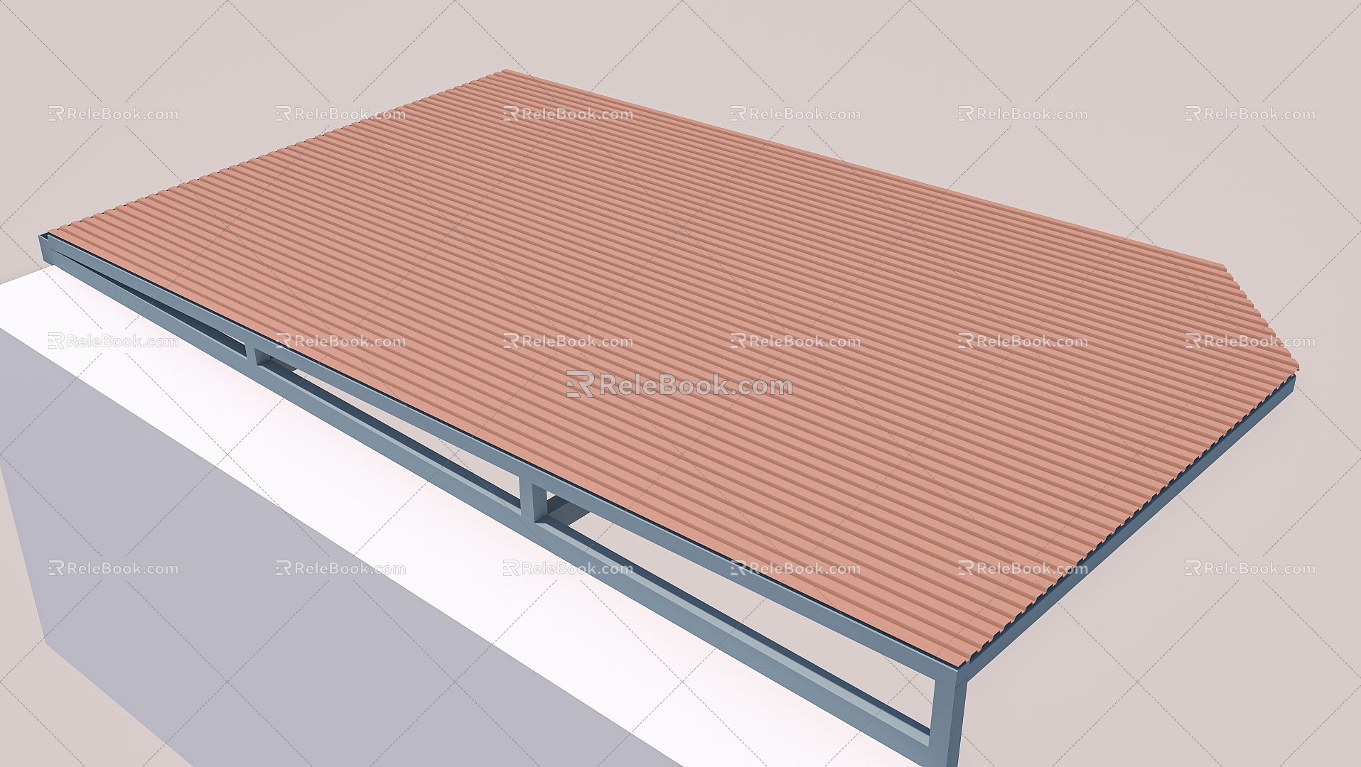 Color steel tile tin tile canopy 3d model