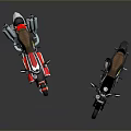 Classic Red And Black Motorcycles With Chrome Exhaust And Leather Seats