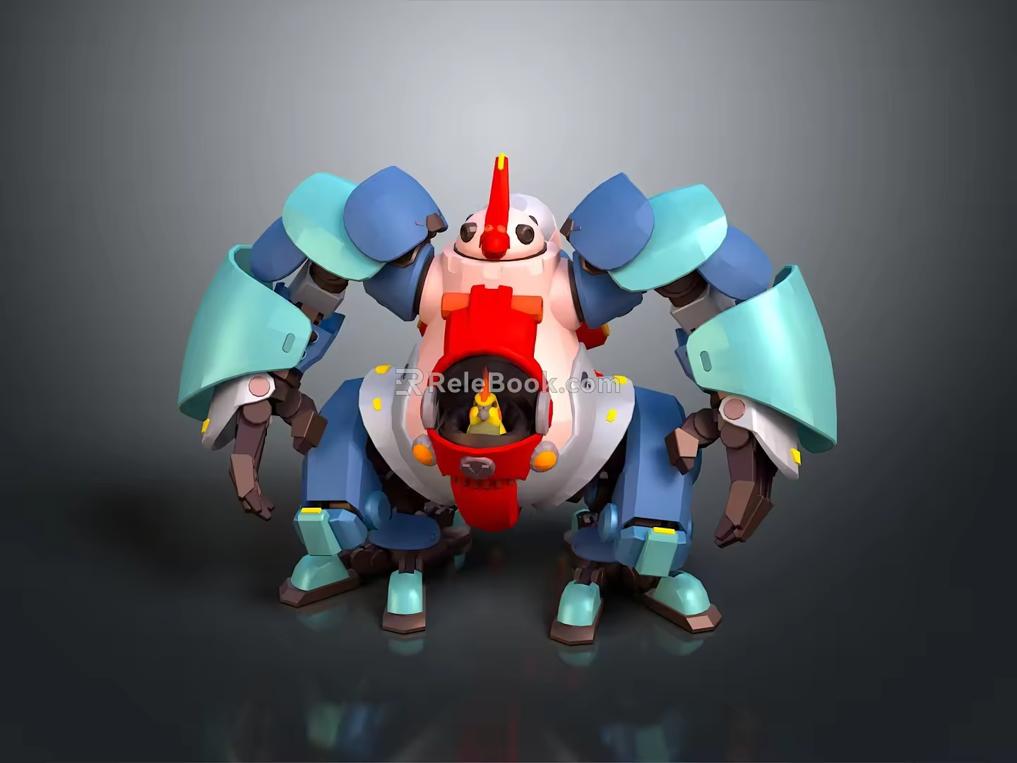 Modern Robot Assistant Chick Mecha Small Robot 3d model