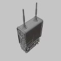 Industrial Electronic Case With Dual Antennas Control Panel Buttons And Yellow Base 3d model