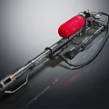 Industrial Equipment With Metal Pipe Structure And Red Cylinder Component