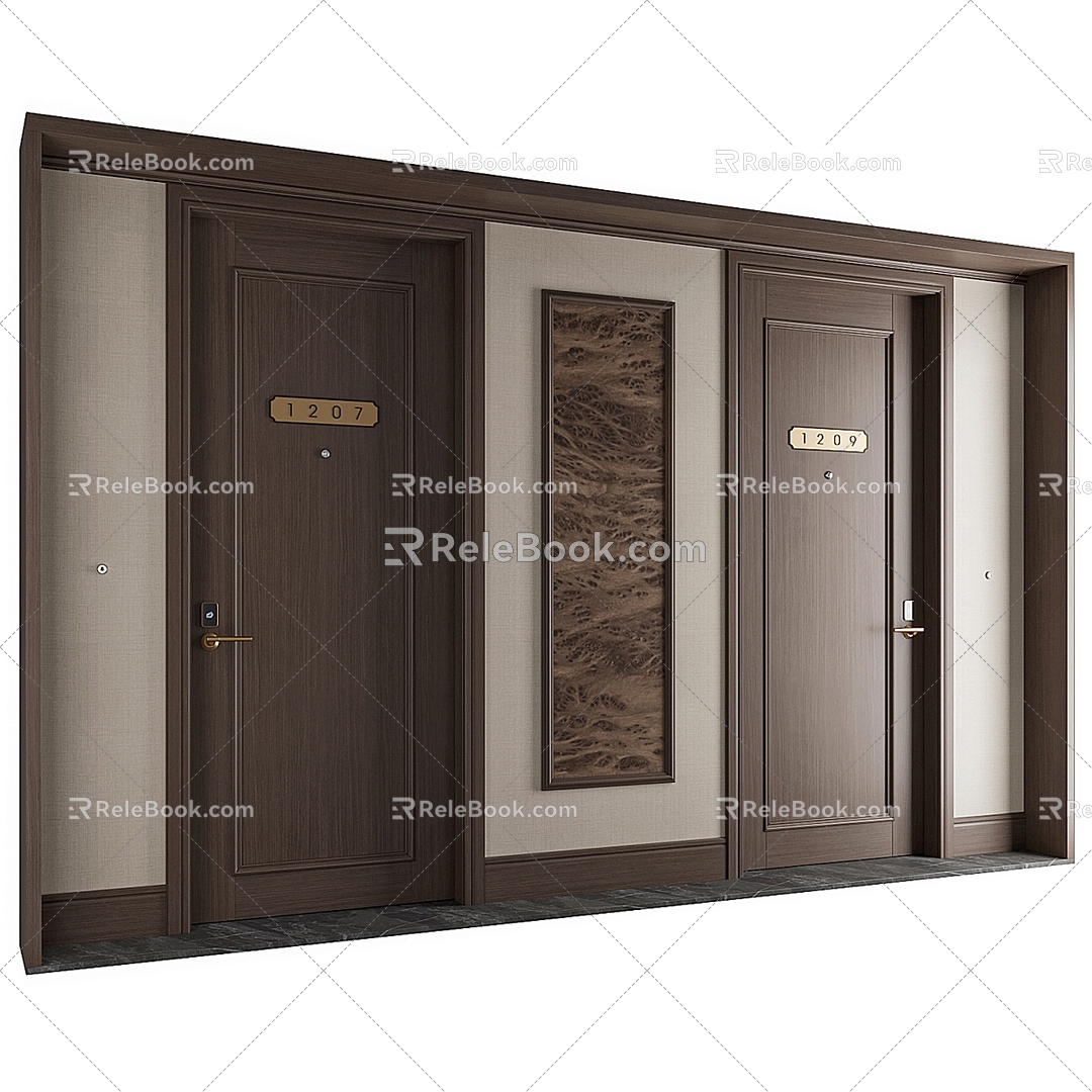 Modern Hotel Door 3d model