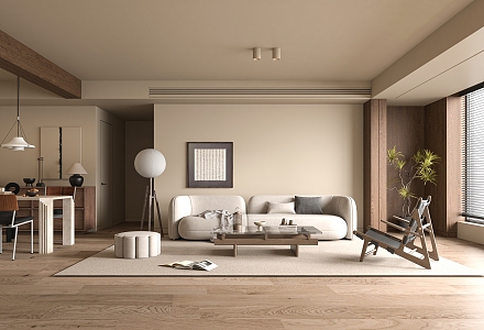 Middle Style Living Room 3d model