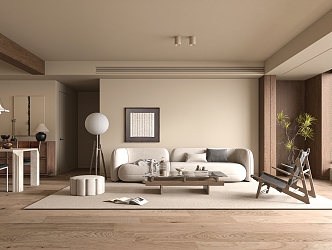 Middle Style Living Room 3d model