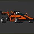 Lego Orange And Black Race Car With Rear Wing Cockpit And Wheels