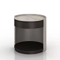 Modern Sleek Bedside Table With Marble Top Drawer And Lower Shelf 3d model