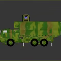 Military Camouflage Vehicle With Six Wheel Structure And Roof Mounted Equipment