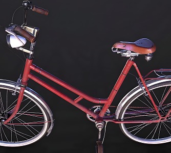 Modern Bicycle Realistic Red Old Bicycle 3d model