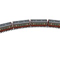 Cartoon Commuter Train Vintage Train 3d model