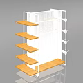 Modern Display Shelves With Metal Frame And Wooden Tiers For Retail Showrooms