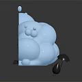 Cartoon Cloud Shaped Room Scene With Decorative Plants Furniture And Drop Ornaments