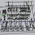 Modern Industrial Factory Interior With Steel Framework Machinery Pipes And Production Layout
