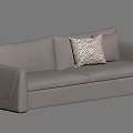 Modern Upholstered Light Gray Two Seater Sofa With Geometric Cushions