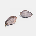 Two Brown Textured Vegetables On White Background For Fresh Healthy Diet 3d model