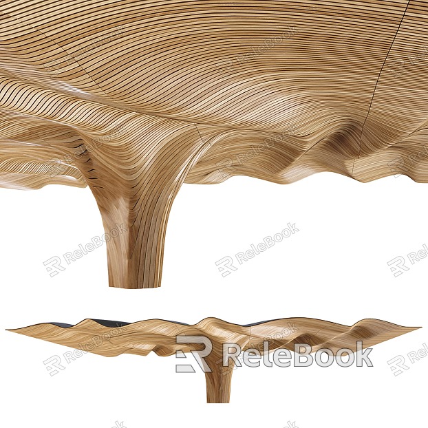 Wave-shaped ceiling ceiling shape model