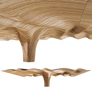 Wave-shaped ceiling shape 3d model