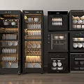 Modern Kitchen Storage Appliances With Multiple Shelves For Bowls Plates And Cups