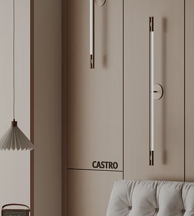 Modern Castro Wall Lamp Design For Minimalist Interior With Sleek Metal Finish 3d model