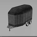 Gray Enclosed Cargo Trailer With Rigid Metal Texture Wheels And Hitch