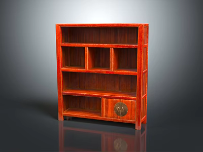 Traditional Solid Wood Wardrobe With Multiple Shelves And Circular Decorative Element 3d model