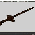 Copper Money Sword to ward off Evil 3d model