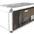 Modern Container Home Interior With Bedroom Furniture And Large Windows