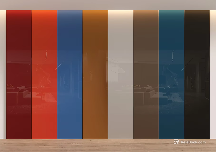 Wall Paneling With Various Color Options For Modern Interior Design 3d model