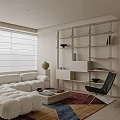 Modern Living And Dining Area With White Sofa Area Rug Dining Table And Chairs