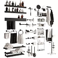 Stylish Modern Bathroom Accessories With Toilet Brush Toilet Paper Holder And Transparent Holders