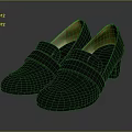 Black Leather Block Heel Shoes With Strap Design And Golden Inner Lining Elegant Women's Footwear