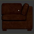 Comfortable Brown Textured Fabric Single Sofa with Square Armrests and Minimalist Design 3d model