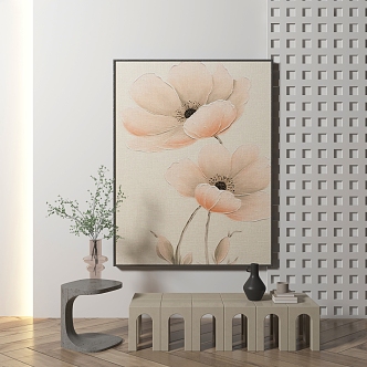 Modern Plant Painting Abstract Decorative Painting 3d model