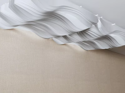 Modern Wavy Ceiling Design For Interior Space 3d model