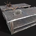 Weapon Crafting Metal Workbenches With Saw Wheels And Rustic Chains 3d model