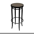 Sleek Modern Bar Stool Featuring Metal Frame High Back And Round Base Design 3d model
