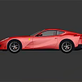 Red Sleek Sports Car With Shiny Exterior Design Alloy Wheels And Reflective Floor Surface