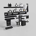 Modern Minimalist Bathroom Accessories with Shelves Bottles Towel And Storage Organizers