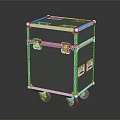 Heavy Duty Black Equipment Case With White Trim Metal Latches And Wheels