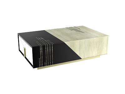 Modern Elegant Coffee Table With Black And White Marble Surface And Minimalist Design 3d model