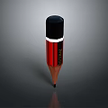 Red And Black Wooden Pencil With Eraser Top For Daily Writing Stationery