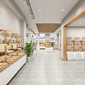 Bright Pastry Shop Interior With Display Cases And Wall Posters 3d model